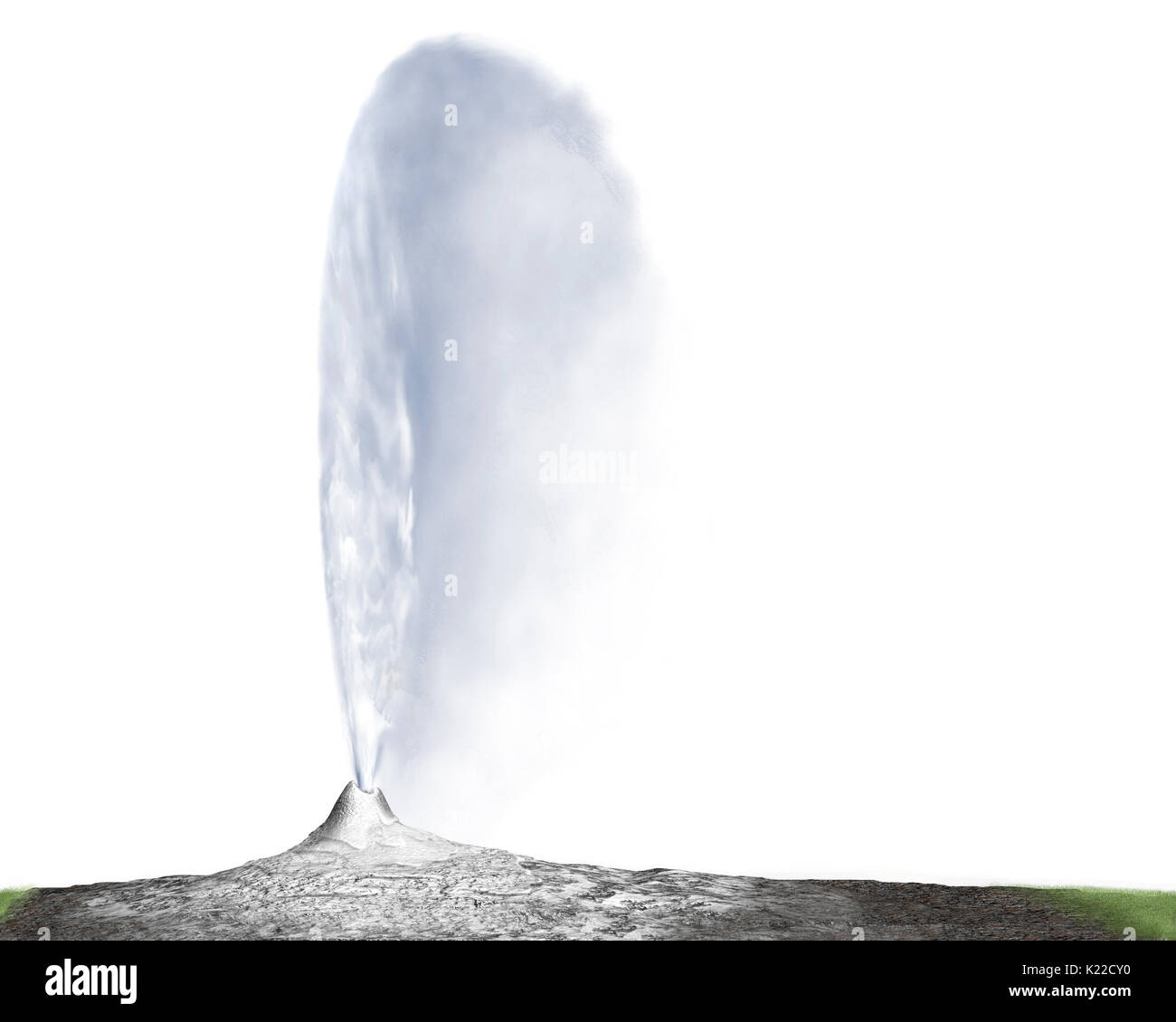 Getti di vapore e di acqua primavera dal suolo, a volte ad un altezza di oltre 100 m. La più alta active geyser, il battello a vapore, il cui getto skyrockets oltre 110 metri, si trova nel Parco Nazionale di Yellowstone. Nei primi anni del ventesimo secolo, Wainangu, geyser in Nuova Zelanda, acqua inviato più di 450 metri in aria. Foto Stock