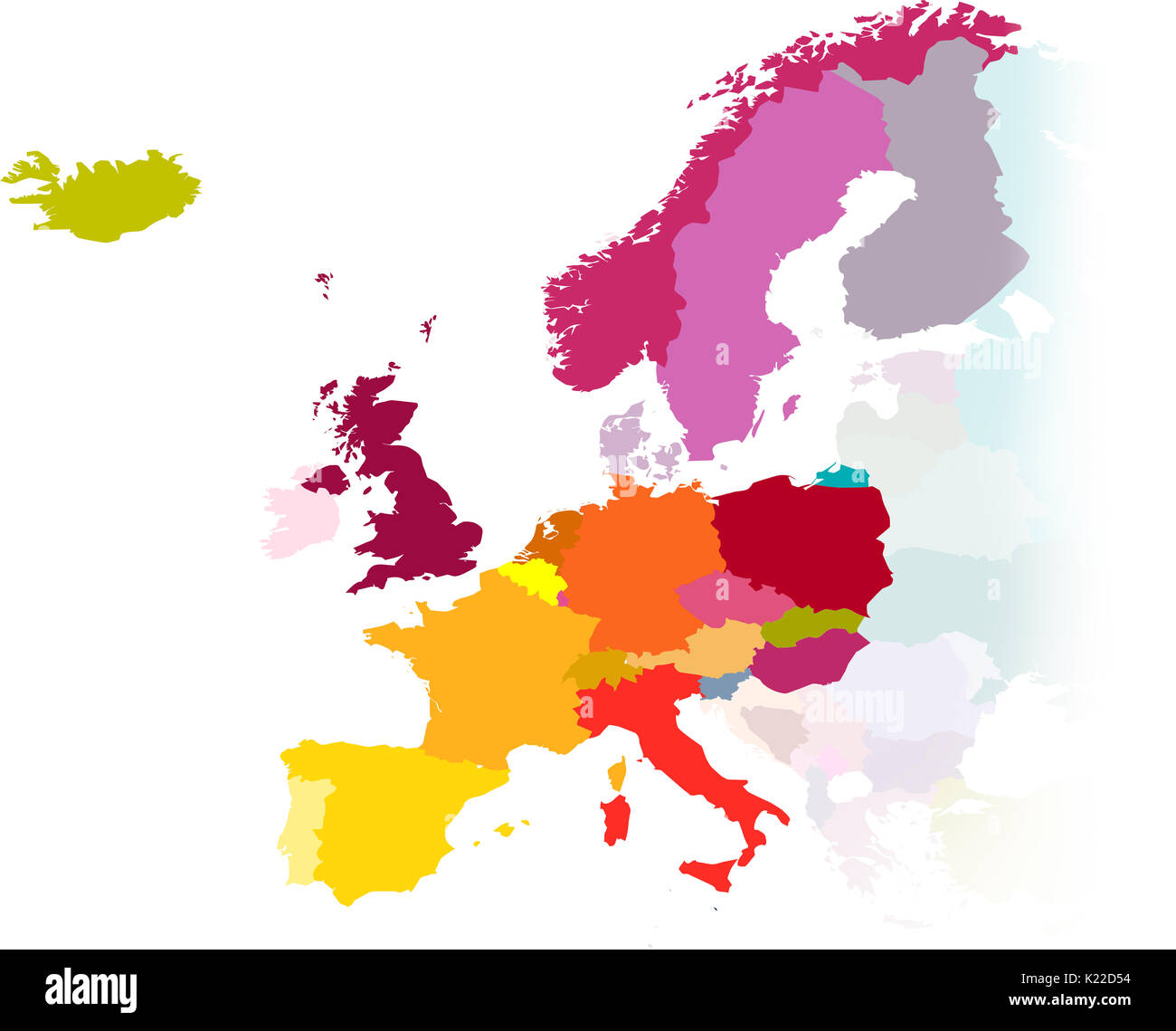 Estremità occidentale del vasto supercontinent eurasiatica, separati da Asia, secondo convenzione, dai Monti Urali. Essa rappresenta il 7% della terra asciutta sulla terra. Foto Stock