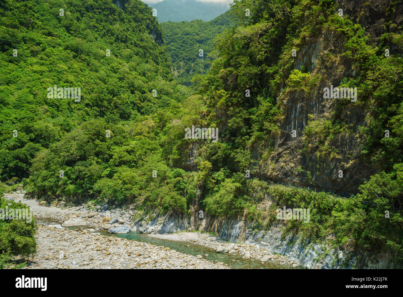 Il sentiero Sakadang utilizzato per essere chiamato "Mistero Valle" dal giapponese. Esso è situato nel Parco Nazionale di Taroko, Hualien, Taiwan Foto Stock
