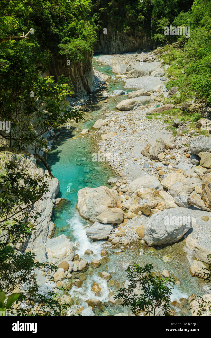 Il sentiero Sakadang utilizzato per essere chiamato "Mistero Valle" dal giapponese. Esso è situato nel Parco Nazionale di Taroko, Hualien, Taiwan Foto Stock