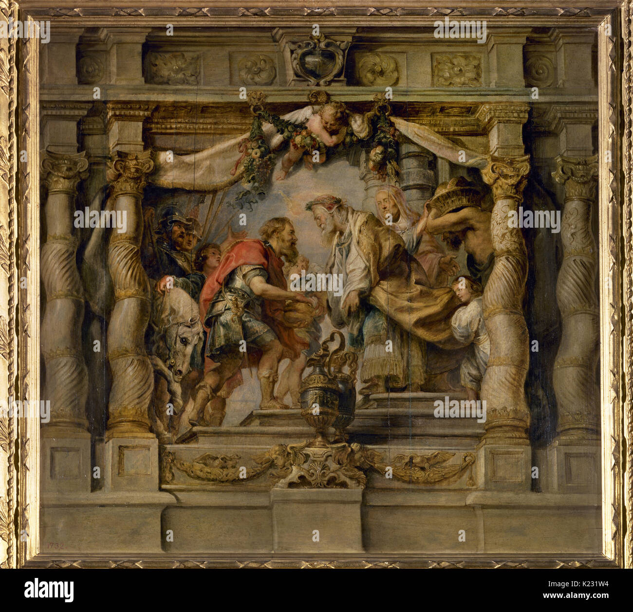 Peter Paul Rubens (1628-1629). Pittore fiammingo. La riunione di Abramo e Mechizedek, ca.1625. Il Museo del Prado. Madrid. Spagna. Foto Stock