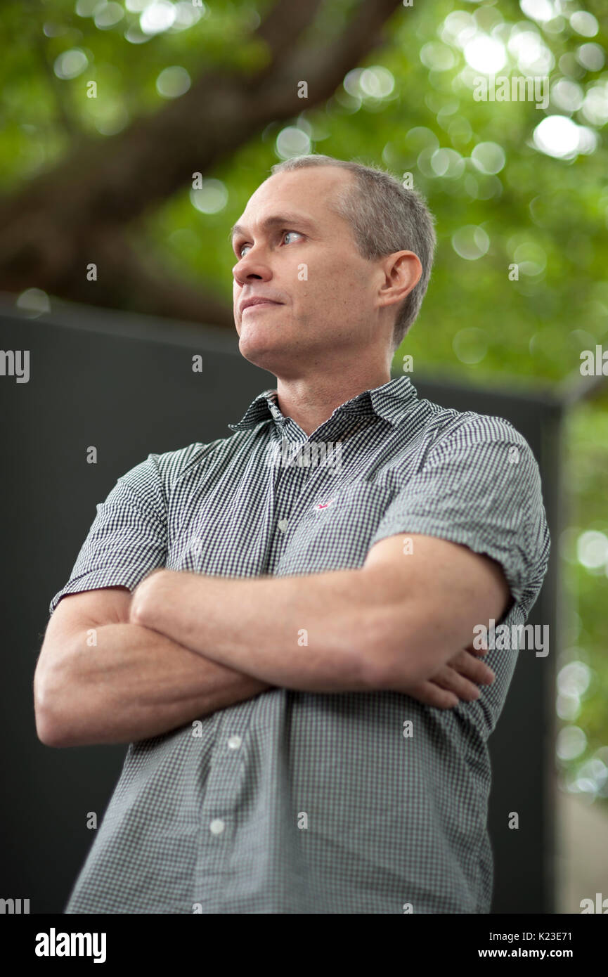 Edinburgh, Regno Unito. Il 28 agosto 2017. Romanziere e novelliere David Vann, apparendo a Edinburgh International Book Festival. Credito: Lorenzo Dalberto/Alamy Live News Foto Stock