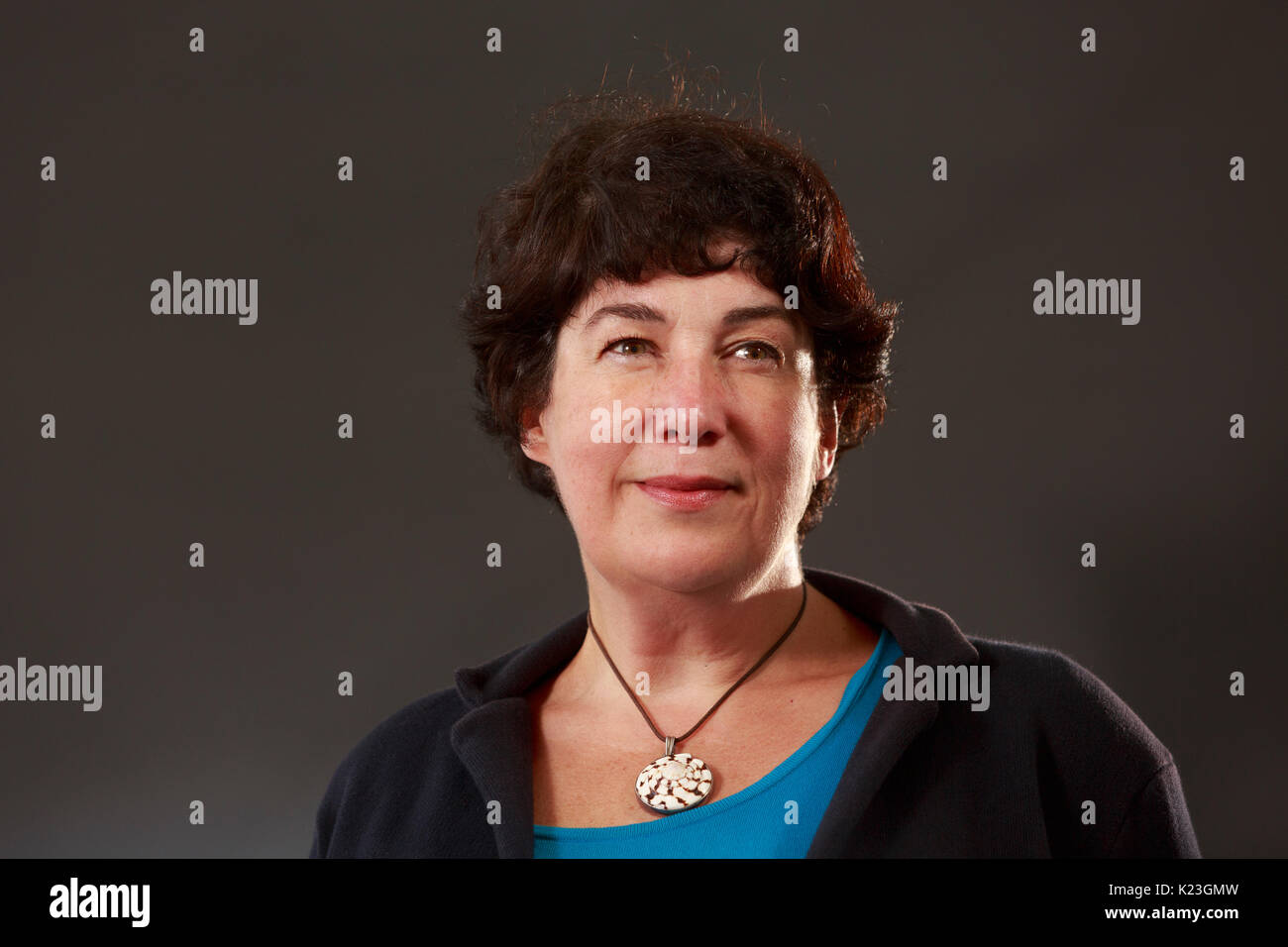 Edimburgo, Scozia, Regno Unito. 28 Agosto, 2017. Giorno 17 Edinburgh International Book Festival. Nella foto: Joanne Harris, autore inglese, conosciuto per il suo premiato romanzo Chocolat. Pak@ Mera/Alamy Live News. Foto Stock