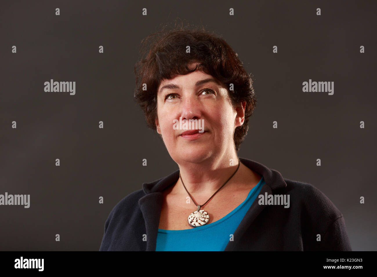 Edimburgo, Scozia, Regno Unito. 28 Agosto, 2017. Giorno 17 Edinburgh International Book Festival. Nella foto: Joanne Harris, autore inglese, conosciuto per il suo premiato romanzo Chocolat. Pak@ Mera/Alamy Live News. Foto Stock