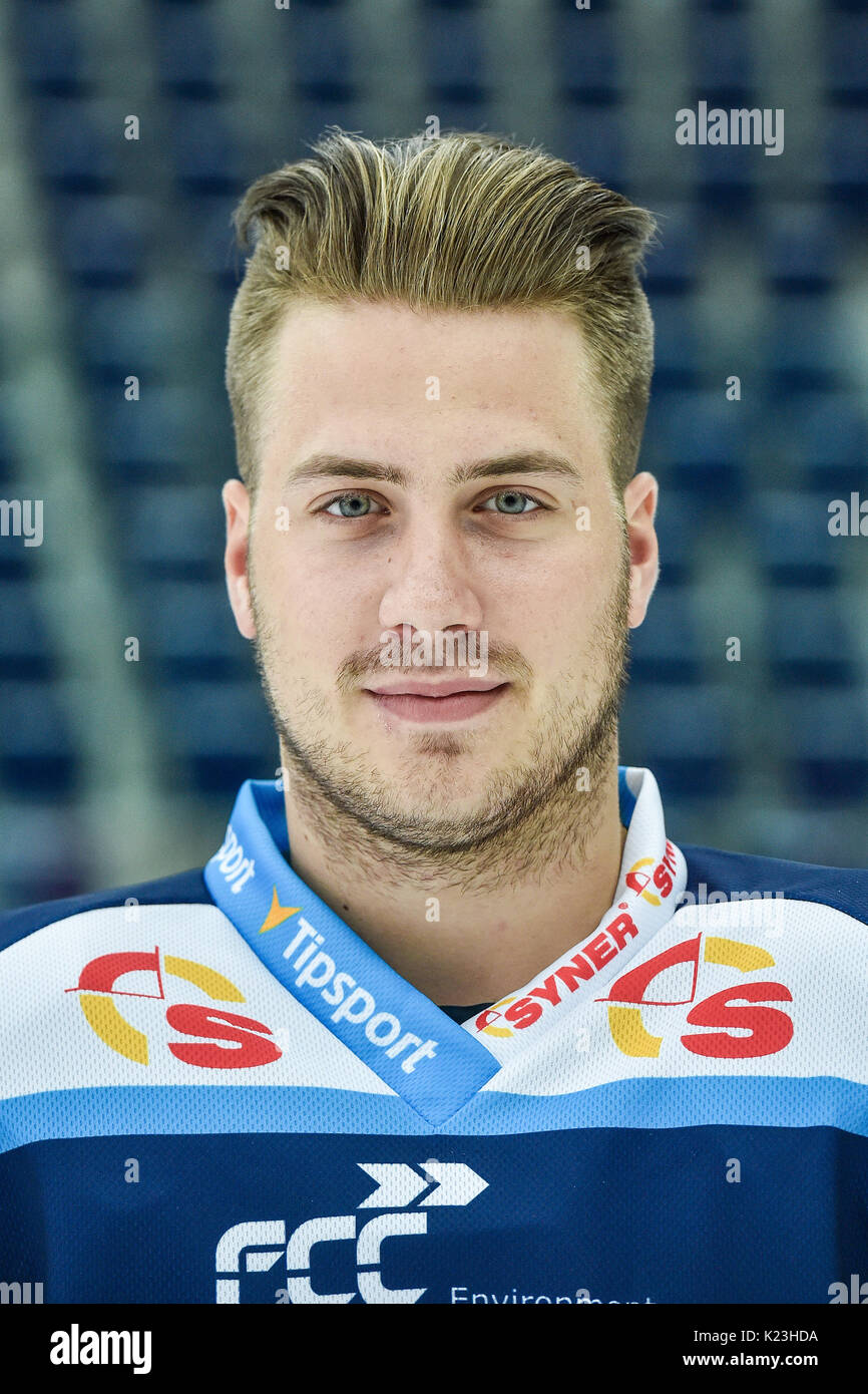 Liberec, Repubblica Ceca. 28 Agosto, 2017. Josef Mikyska della Repubblica ceca di hockey Bili Tygri Liberec, extra league stagione 2017/2018, in Liberec (Repubblica Ceca), il 28 agosto 2017. Credito: Radek Petrasek/CTK foto/Alamy Live News Foto Stock
