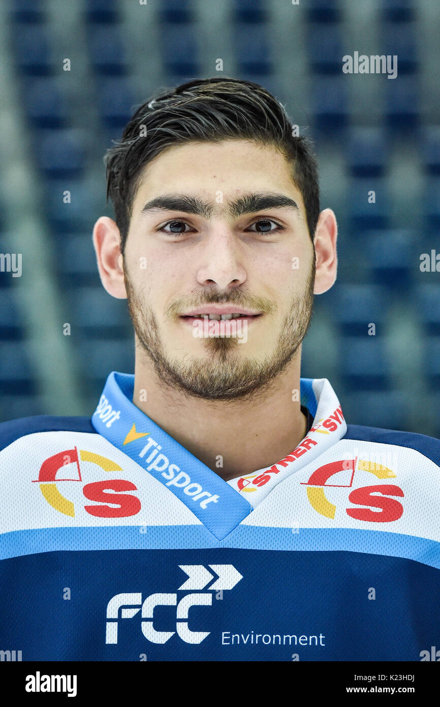 Liberec, Repubblica Ceca. 28 Agosto, 2017. Dominik Lakatos della Repubblica ceca di hockey Bili Tygri Liberec, extra league stagione 2017/2018, in Liberec (Repubblica Ceca), il 28 agosto 2017. Credito: Radek Petrasek/CTK foto/Alamy Live News Foto Stock