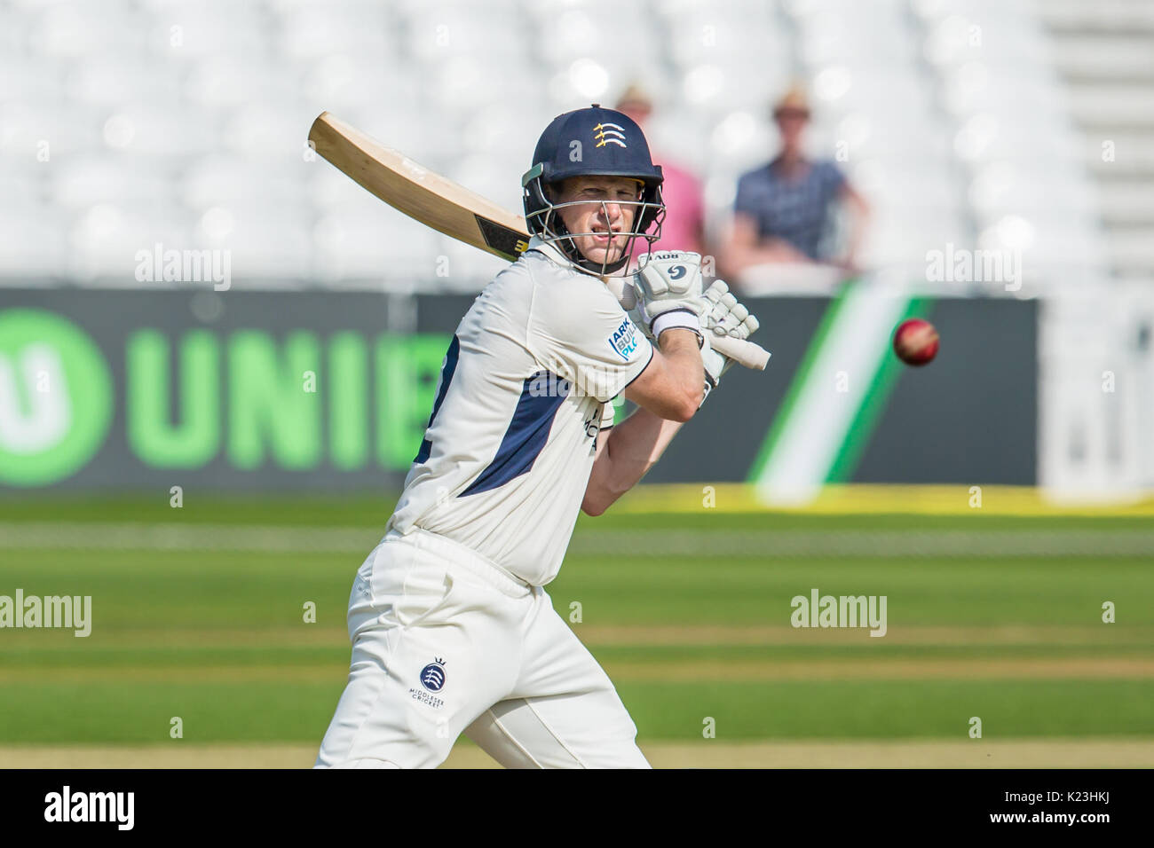 Londra, Regno Unito. 28 Agosto, 2017. Adam Voges batting per Middlesex contro Surrey al ovale del giorno uno della contea di Specsavers gara di campionato al ovale. David Rowe/ Alamy Live News Foto Stock