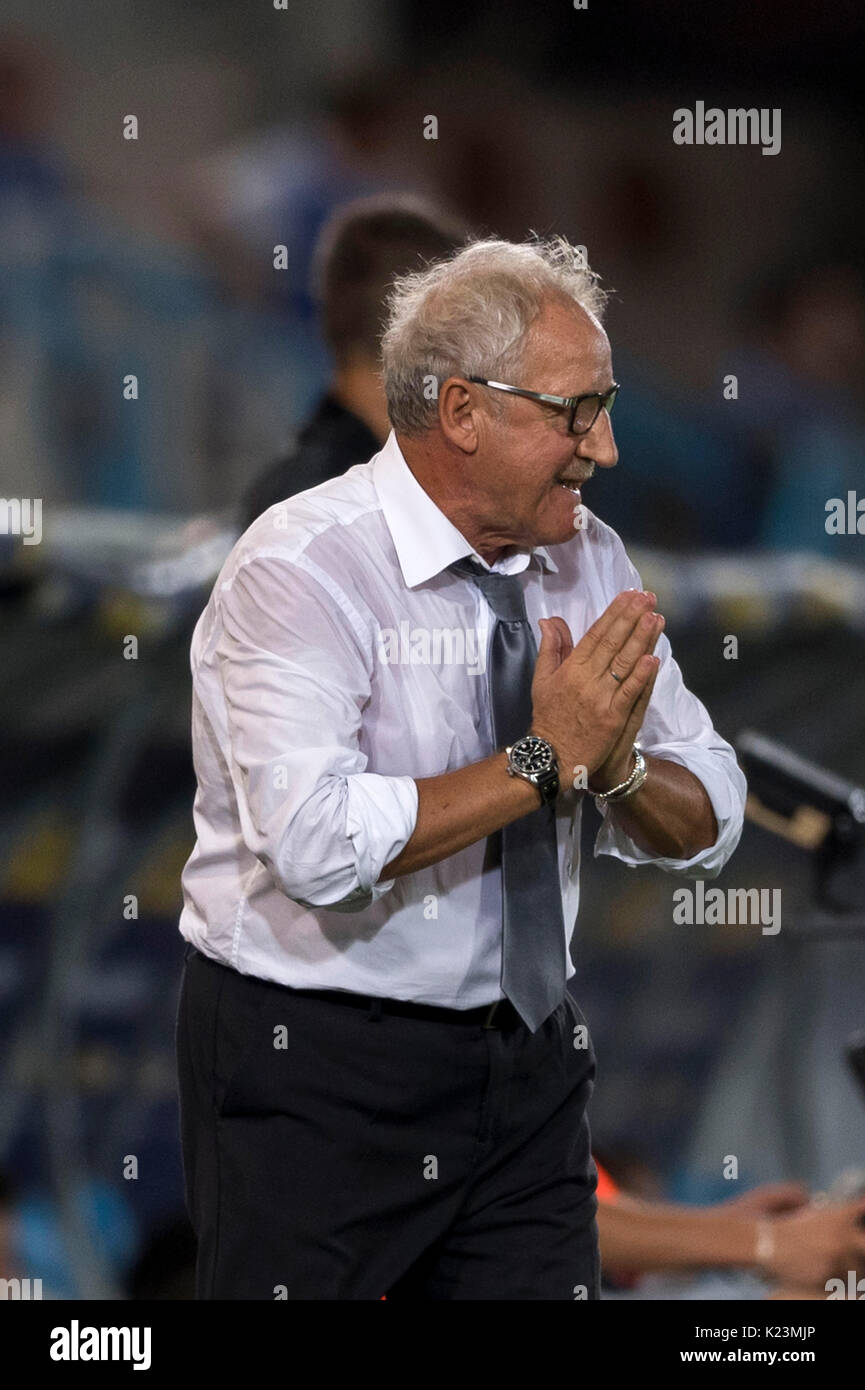 Ferrara, Italia. Il 27 agosto, 2017. Luigi Delneri (Udinese) Calcio/Calcetto : Italiano 'Serie A' match tra SPAL 3-2 Udinese Calcio allo Stadio Paolo Mazza di Ferrara, Italia . Credito: Maurizio Borsari/AFLO/Alamy Live News Foto Stock