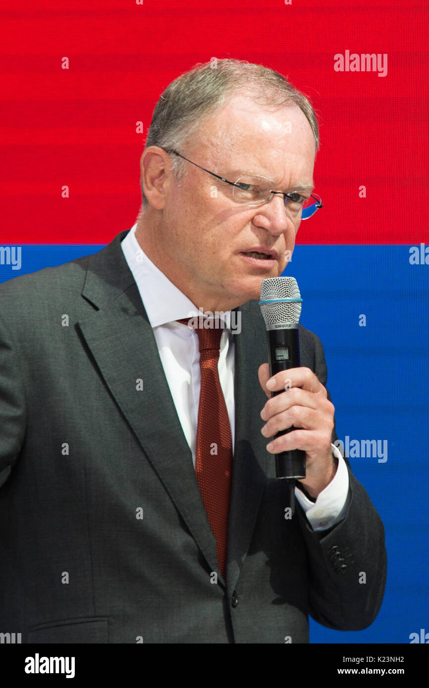 Berlino, Germania. 28 Agosto, 2017. Durante l'Istruzione nazionale Alliance conferenza stampa, Stephan Weil, 28.08.2017, Berlino, Credito: Uwe Koch/Alamy Live News Foto Stock