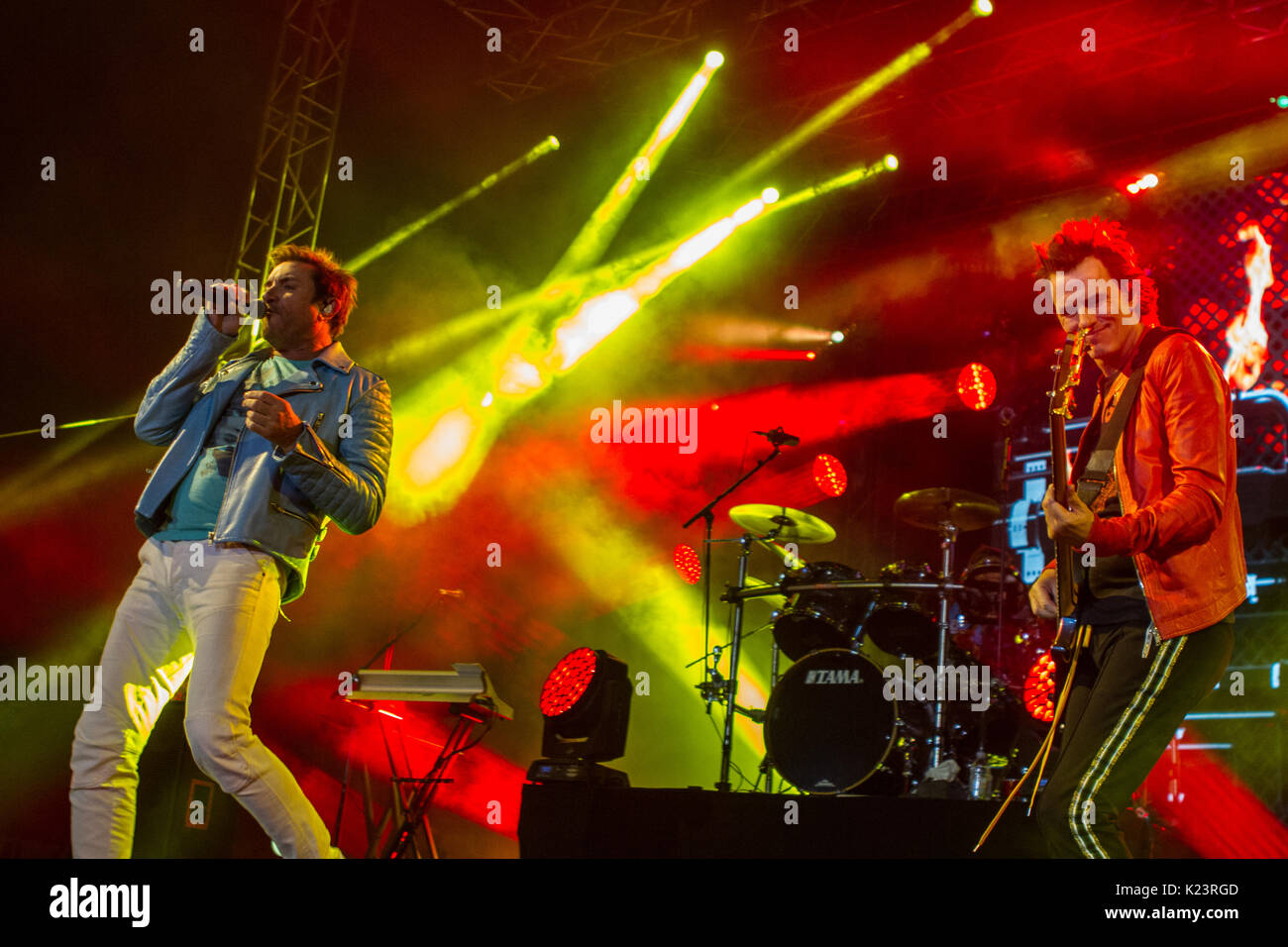 Zagabria, Croazia - Agosto 29, 2017: british pop rock band Duran Duran suonare dal vivo in concerto in Salata, Zagabria, Croazia Credito: Deyan Baric/Alamy Live News Foto Stock