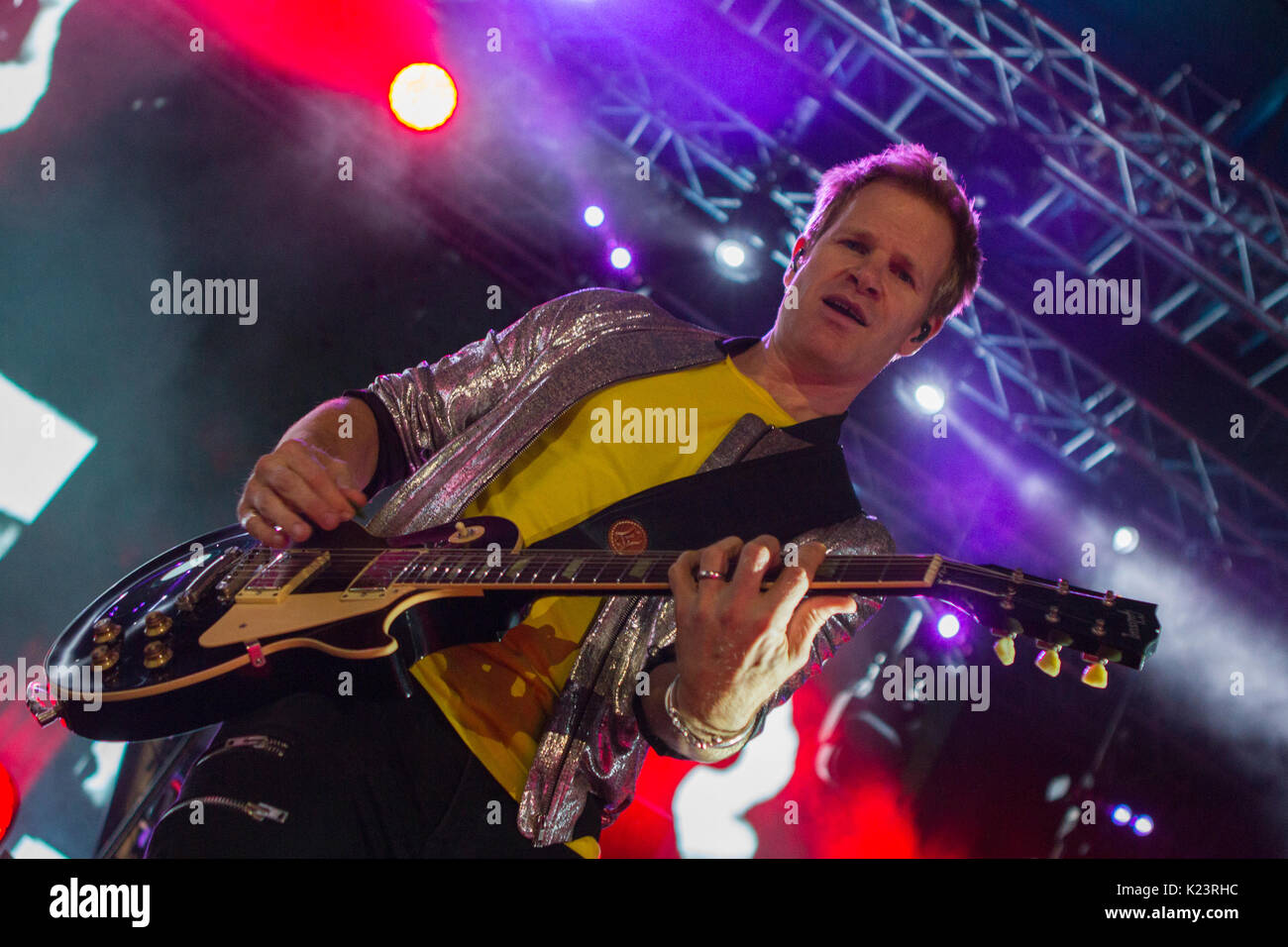 Zagabria, Croazia - Agosto 29, 2017: british pop rock band Duran Duran suonare dal vivo in concerto in Salata, Zagabria, Croazia Credito: Deyan Baric/Alamy Live News Foto Stock