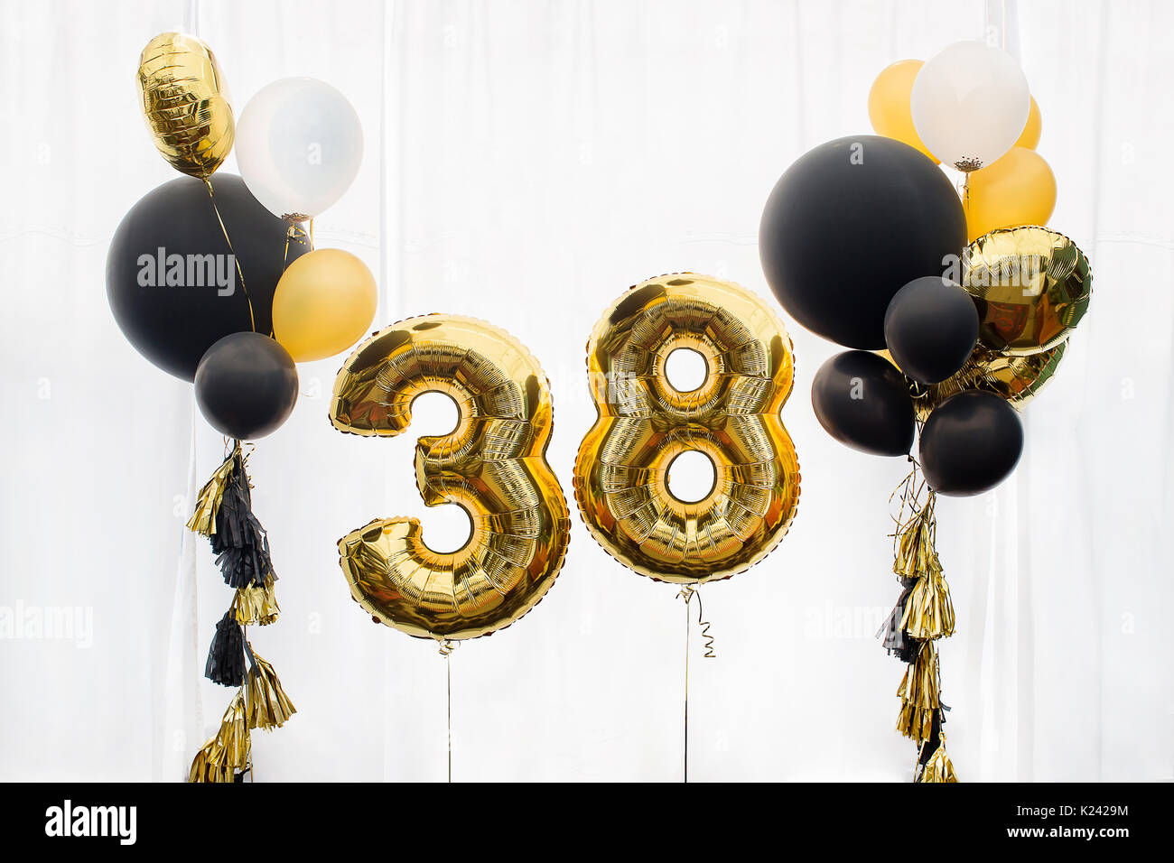 Decorazioni Per 38° Compleanno Donna Oro Rosa - Set Con Palloncini 38, Ghirlanda, Torta E Accessori Per Festa