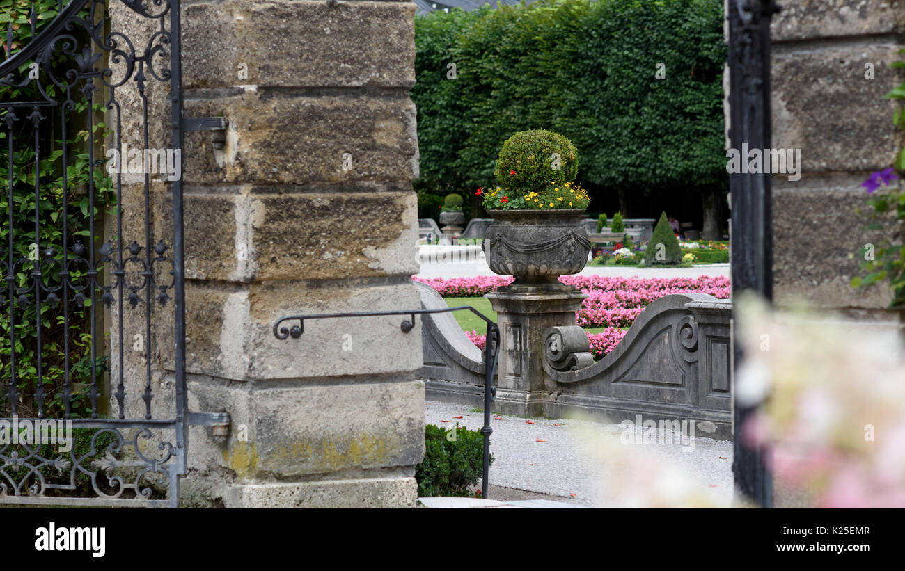 Il Palazzo Mirabell e i giardini a Salisburgo, Austria. Una parte del film "Il suono della musica è stato girato qui. Foto Stock