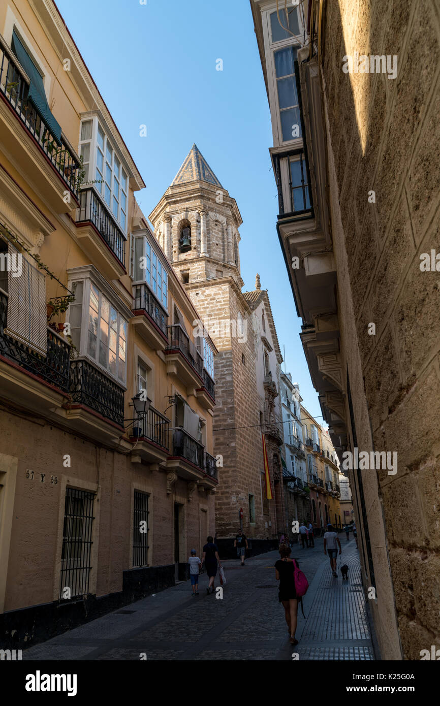La chiesa di San Lorenzo di Cadice in Spagna Foto Stock