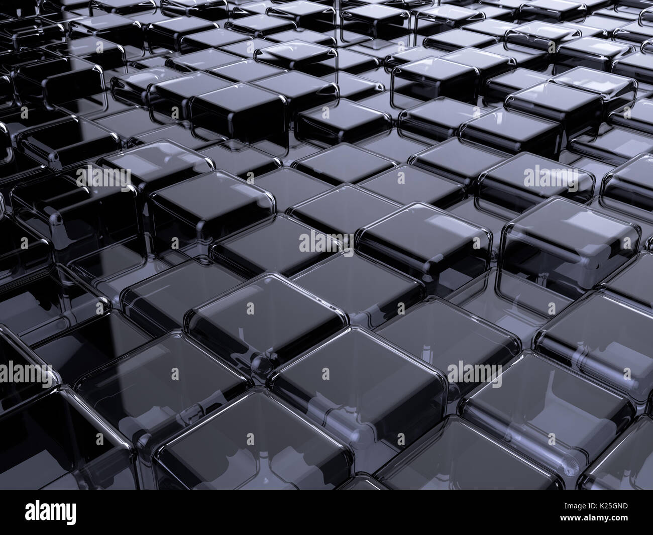 Scatola di vetro di sfondo astratto. 3D rendering del cubo forme blockchain illustrazione Foto Stock
