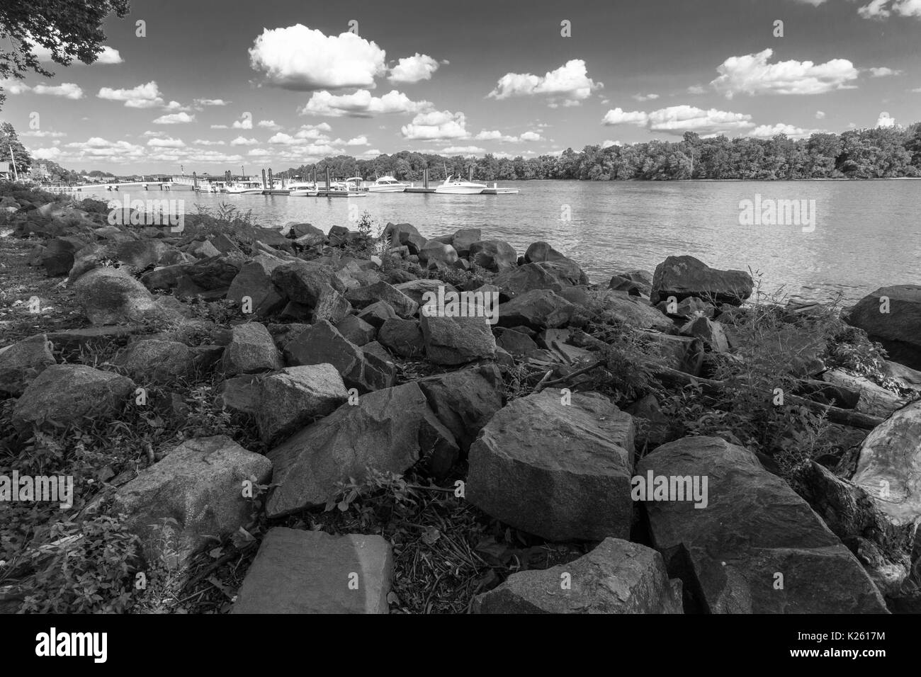 Fiume Delaware Waterfront, Bristol, PA Foto Stock