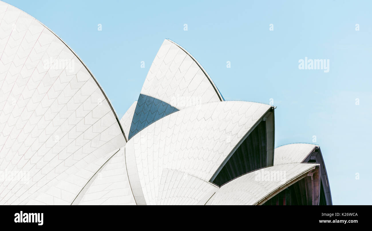 Dettaglio del tetto della Sydney Opera House di Sydney Opera House, Bennelong Point, Sydney, Nuovo Galles del Sud, Australia Foto Stock
