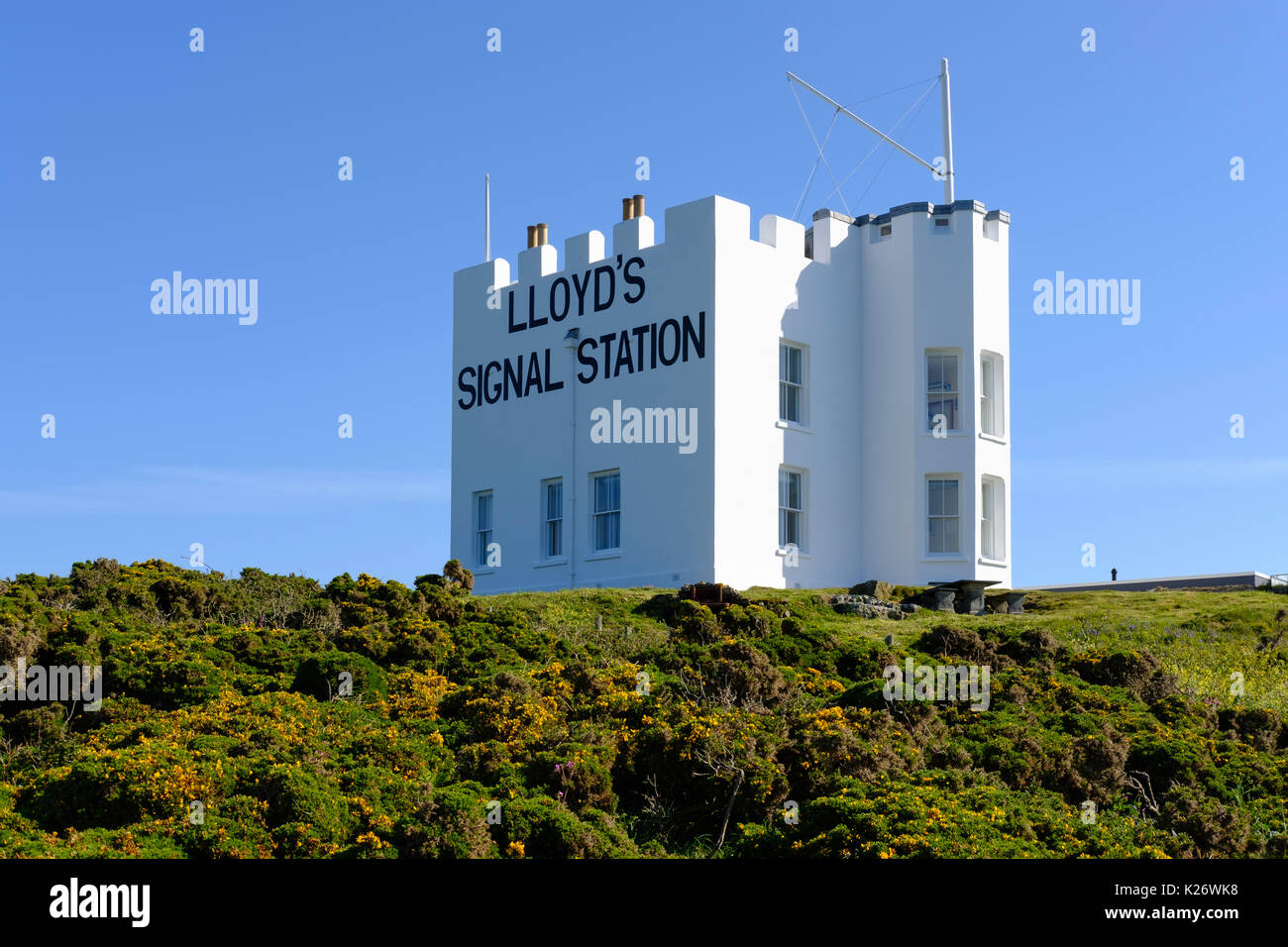 Lloyd del segnale della stazione, penisola di Lizard, Cornwall, England, Regno Unito Foto Stock