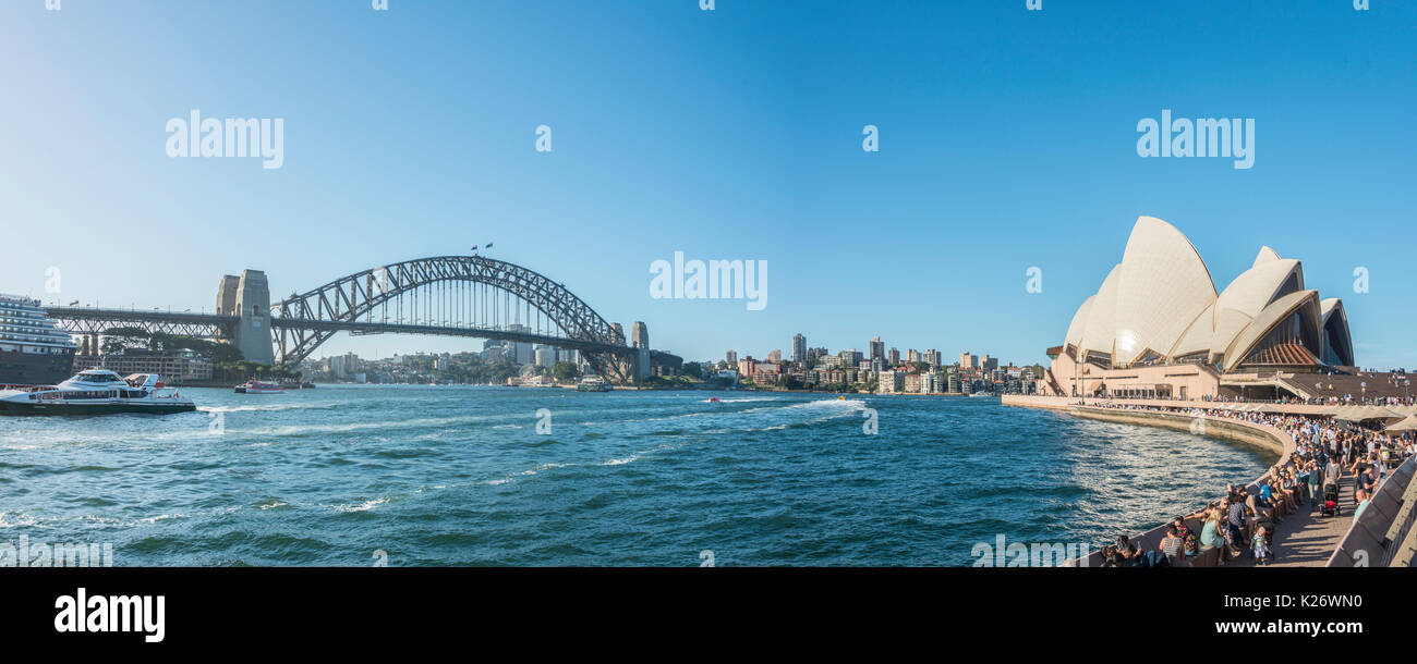 Sydney Opera House, il Ponte del Porto di Sydney, Nuovo Galles del Sud, Australia Foto Stock