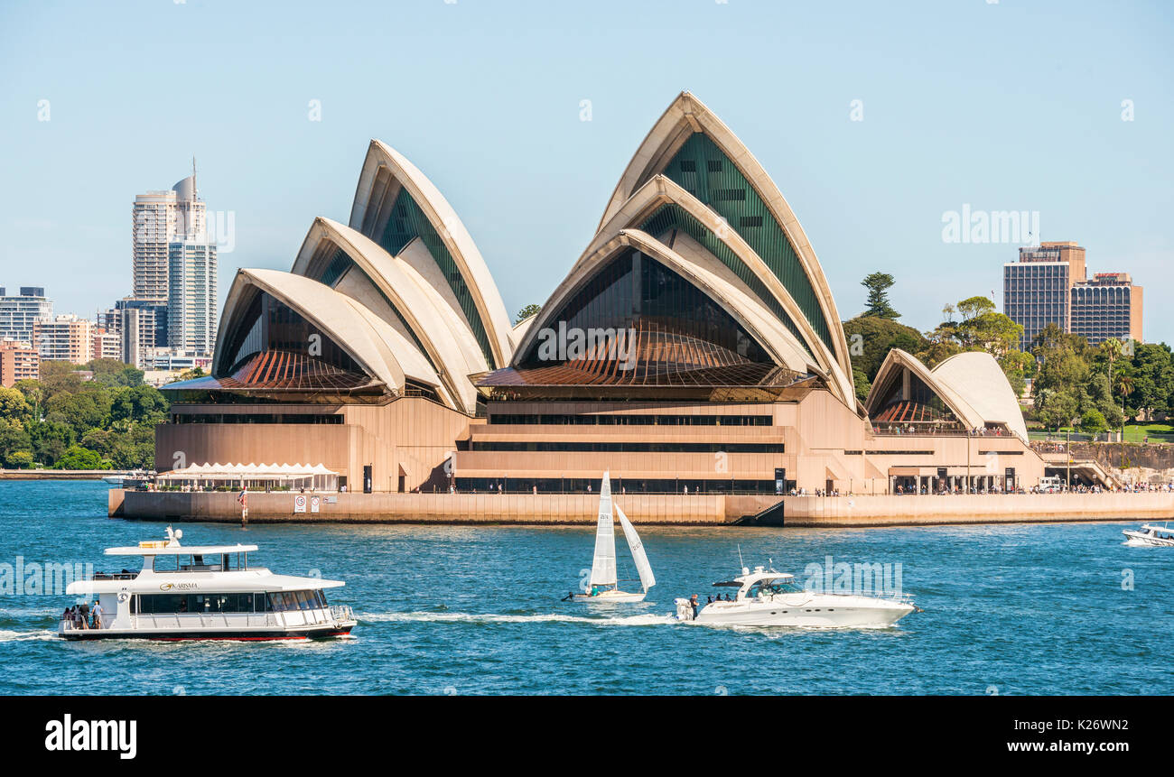 Opera di Sydney Opera House, Bennelong Point, Sydney, Nuovo Galles del Sud, Australia Foto Stock