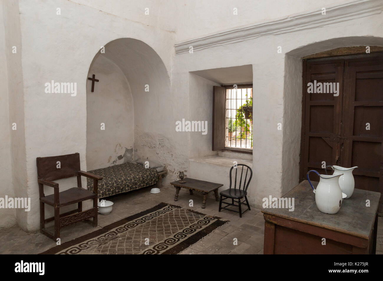 Nun camera da letto del Convento de Santa Catalina (Convento di Santa Caterina) 1579 chiostri Arequipa Perù Foto Stock