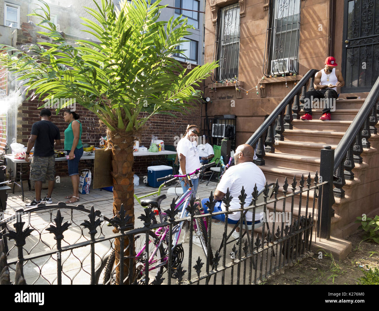 Block party in Bedford Stuyvesant sezione di Brooklyn, NY, Aug.26, 2017. Foto Stock