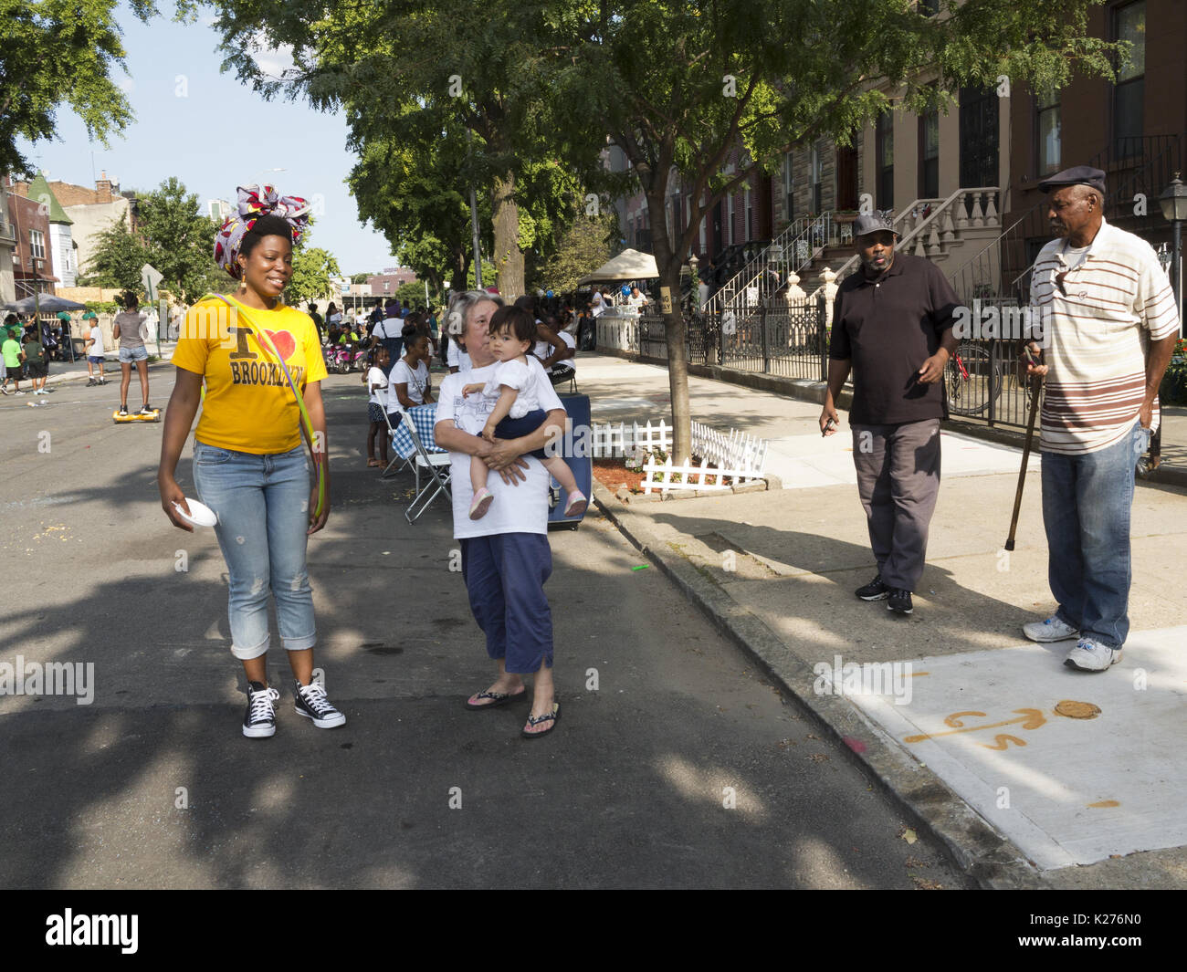 Block party in Bedford Stuyvesant sezione di Brooklyn, Aug.26, 2017. Foto Stock