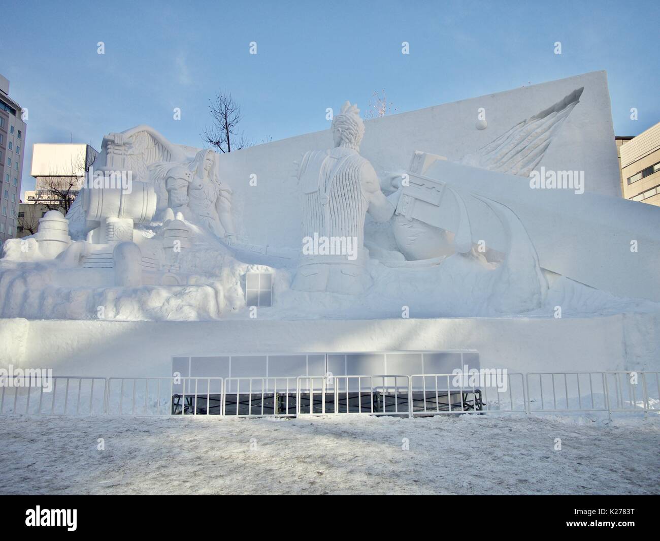 Scultura di neve al 2017 Sapporo Snow Festival, Parco Odori, Hokkaido, Giappone Foto Stock