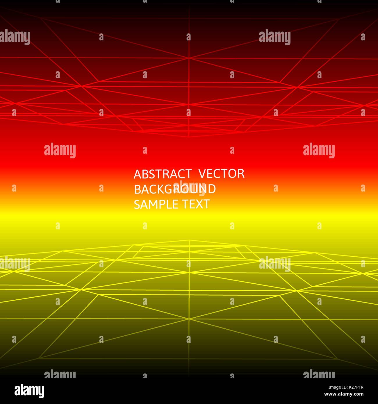 Abstract di rosso e di giallo linea geometrica sfondo poligonale Illustrazione Vettoriale