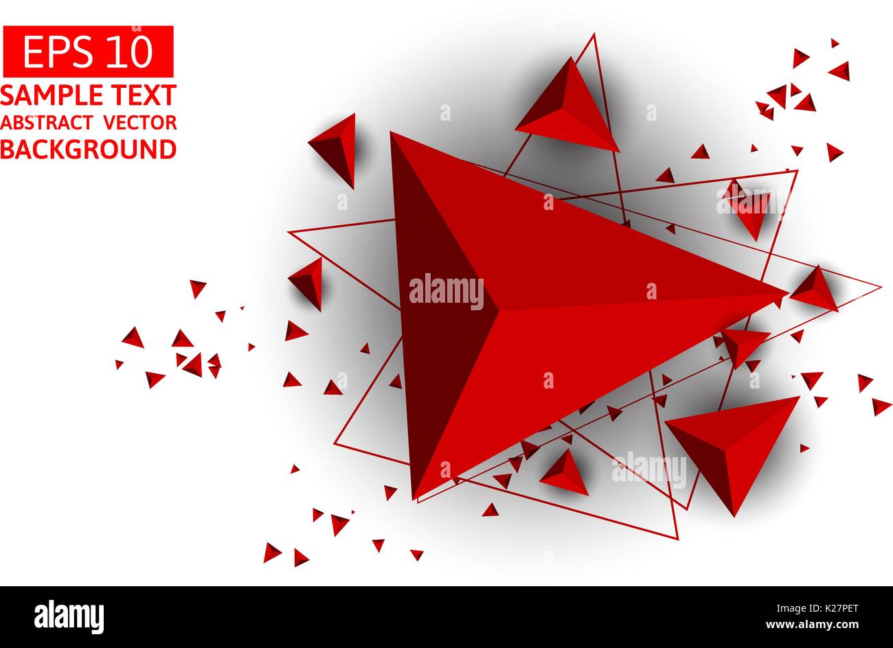 Un triangolo rosso astratto sfondo vettoriale con spazio di copia Illustrazione Vettoriale