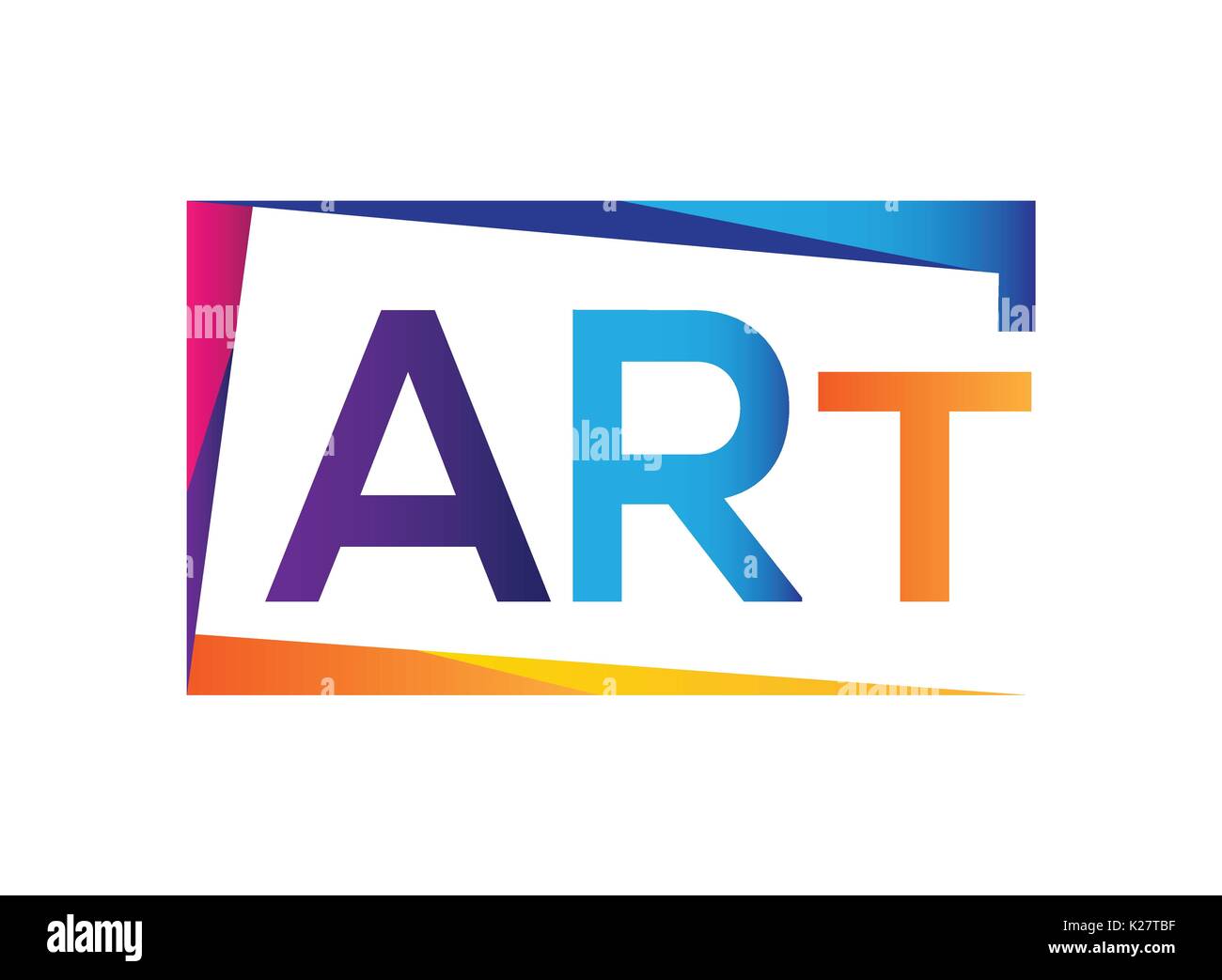 Colorate opere d'arte parola illustrazione, simbolo design, isolati su sfondo bianco. Illustrazione Vettoriale