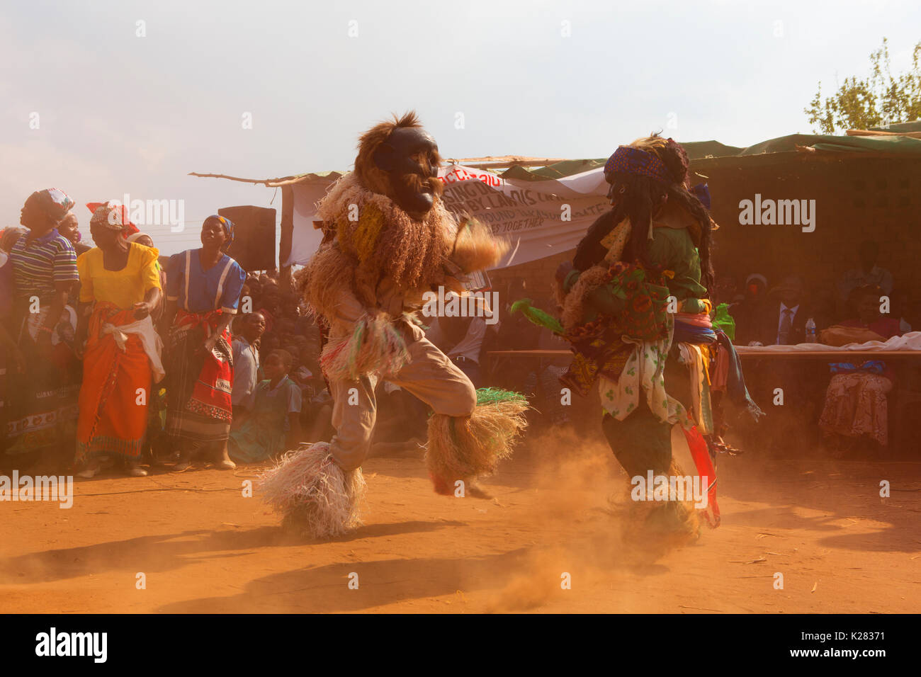 Africa,Malawi,Lilongwe distretto. Maschere tradizionali del Malawi Foto Stock