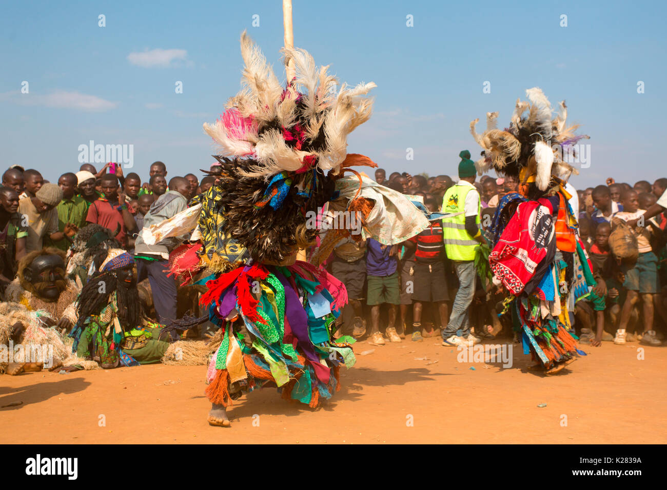 Africa,Malawi,Lilongwe distretto. Maschere tradizionali del Malawi Foto Stock