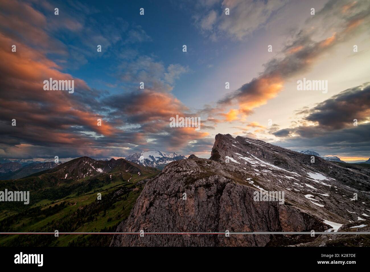 Setsass, Ampezzo Dolomiti, Cortina d'Ampezzo, Belluno, Veneto, Italia. Foto Stock