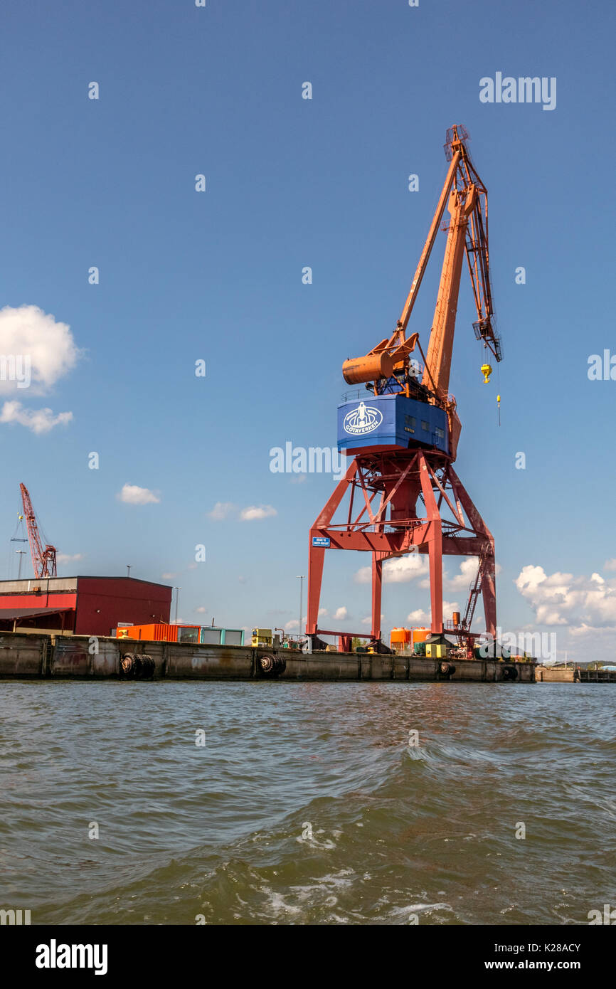 Göteborg, Svezia - 24 luglio 2017: Gru nel porto di Göteborg Foto Stock