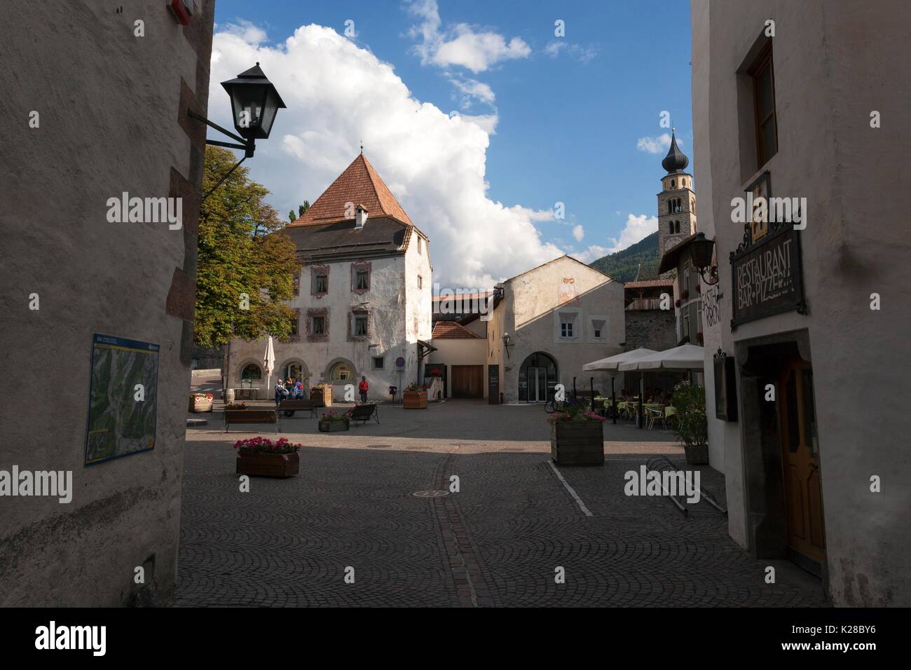 Glorenza/Glorenza, Alto Adige, Bolzano, Italia. Foto Stock