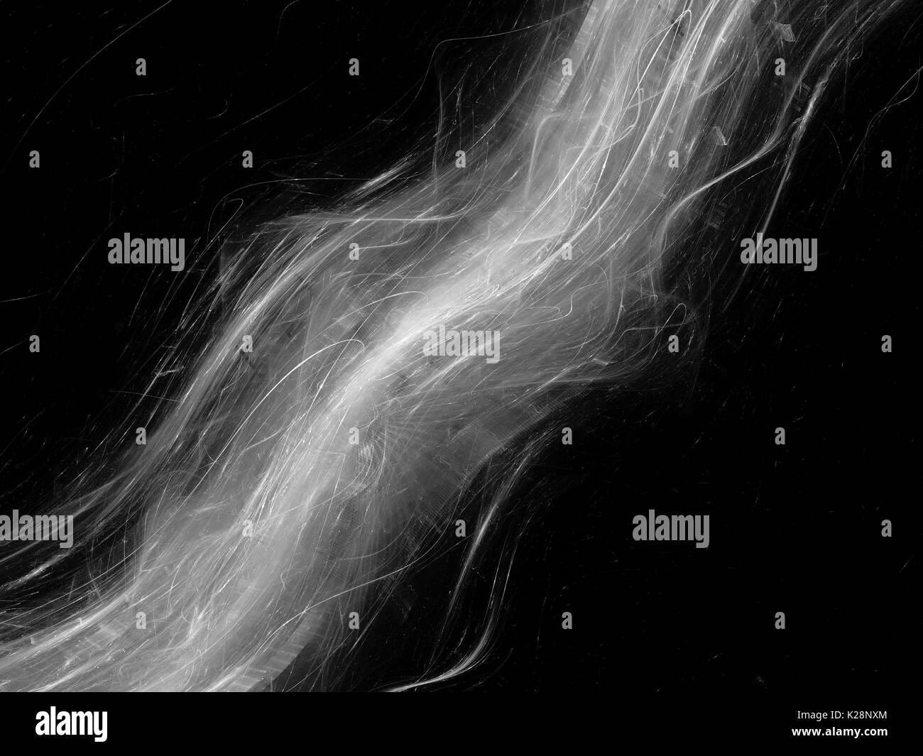 Incandescente curve che fluisce nello spazio, generato dal computer sfondo astratto, rendering 3D Foto Stock