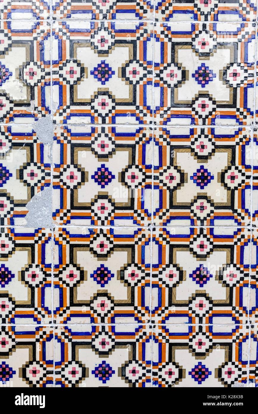 Mosaico ceramico a Lisbona Foto Stock