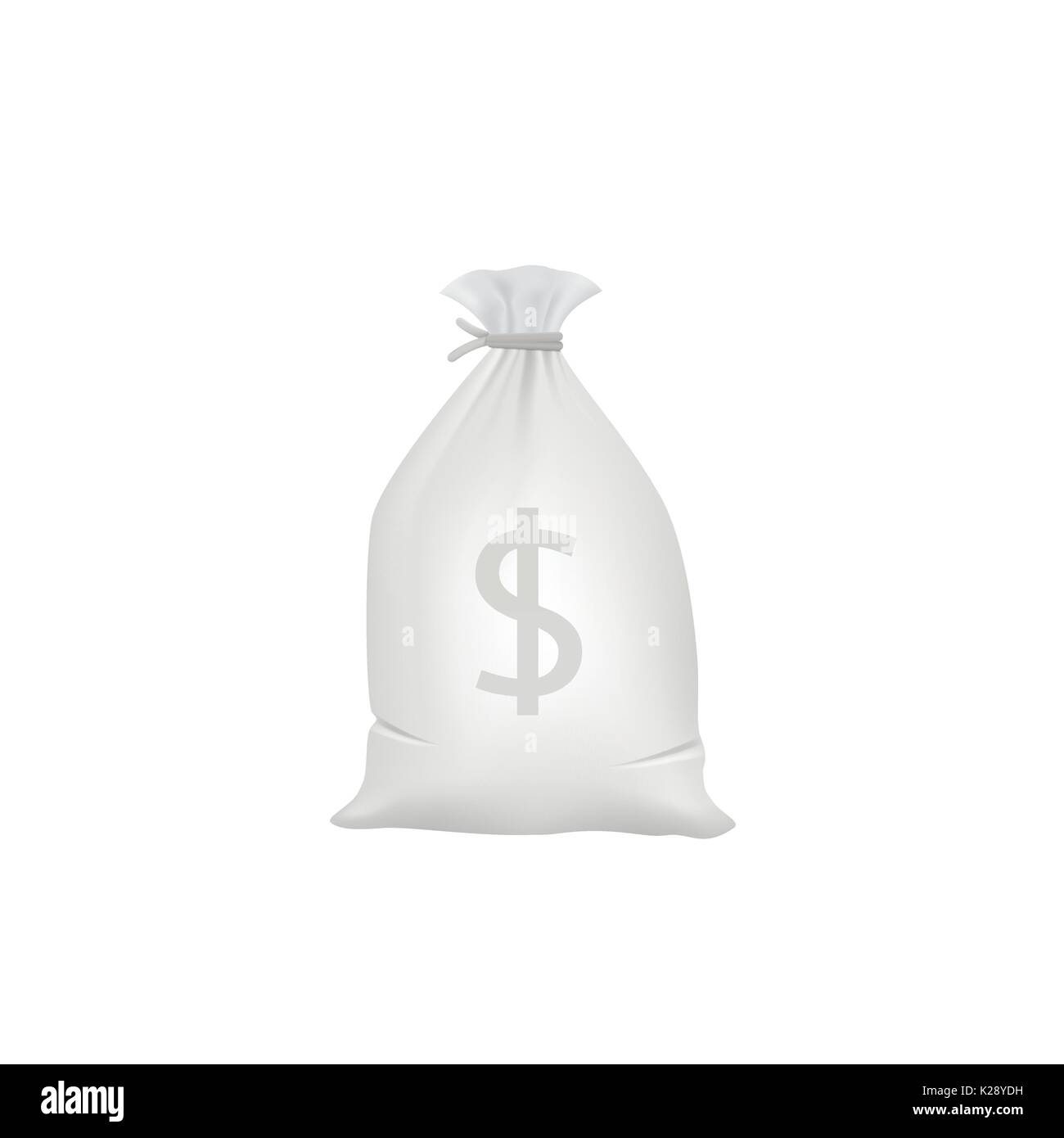 Grigio sacco di denaro con il simbolo del dollaro Illustrazione Vettoriale