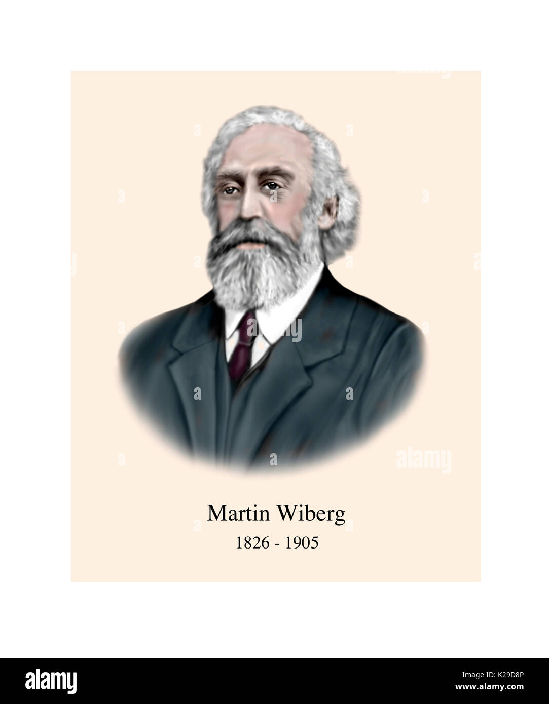 Martin Wiberg, 1826 - 1905, Computer svedese pioniere, inventore Foto Stock