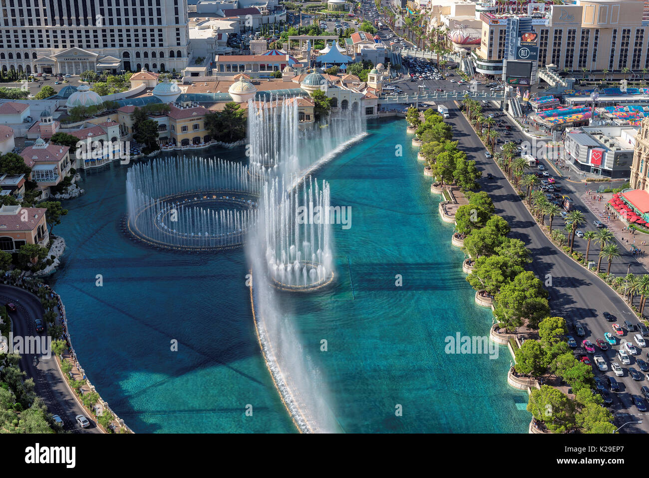 Fontana mostra a Bellagio Hotel e Casino Foto Stock