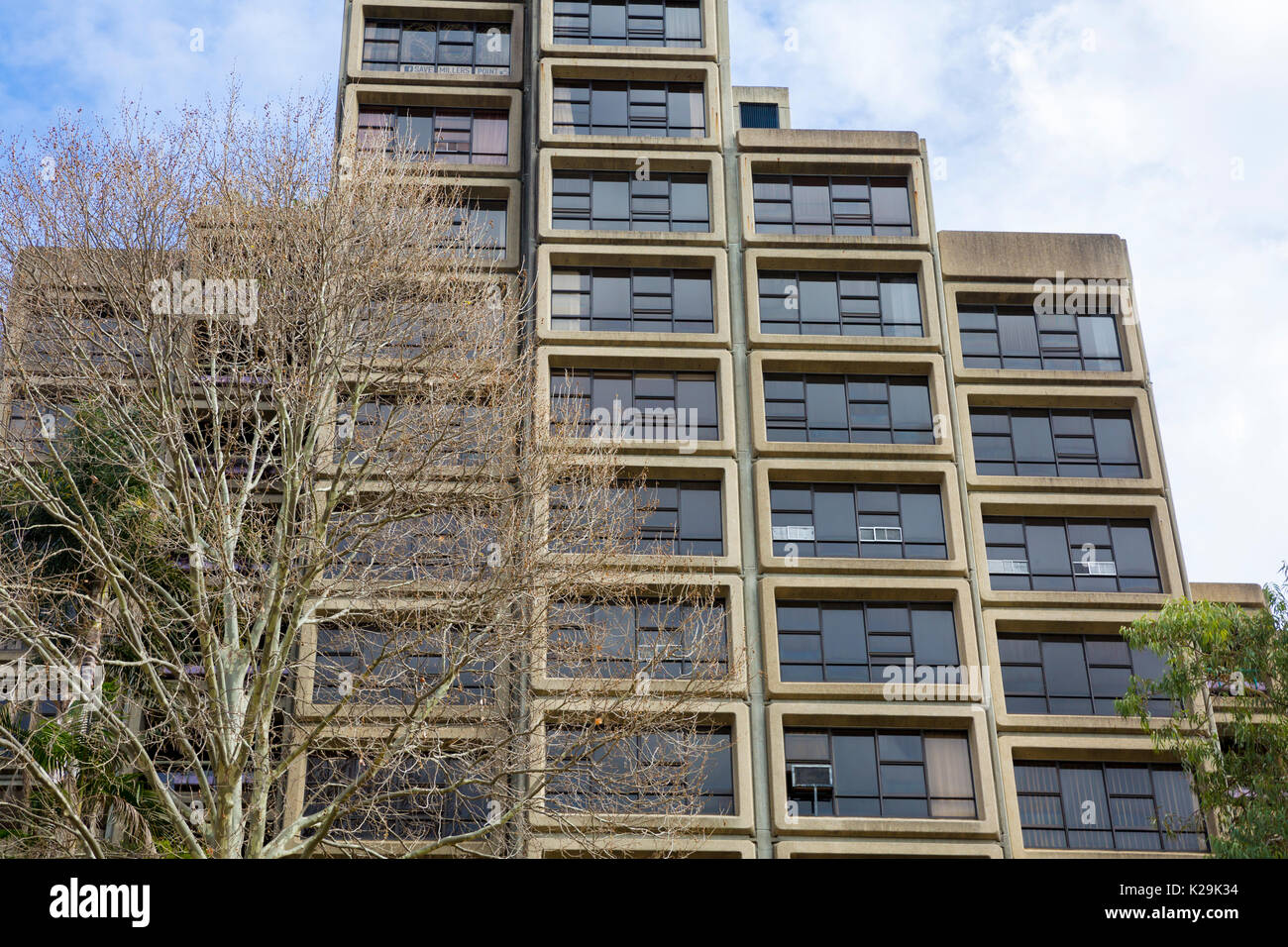 Sirius pubblico edificio di alloggiamento nelle rocce area del centro cittadino di Sydney, Australia Foto Stock