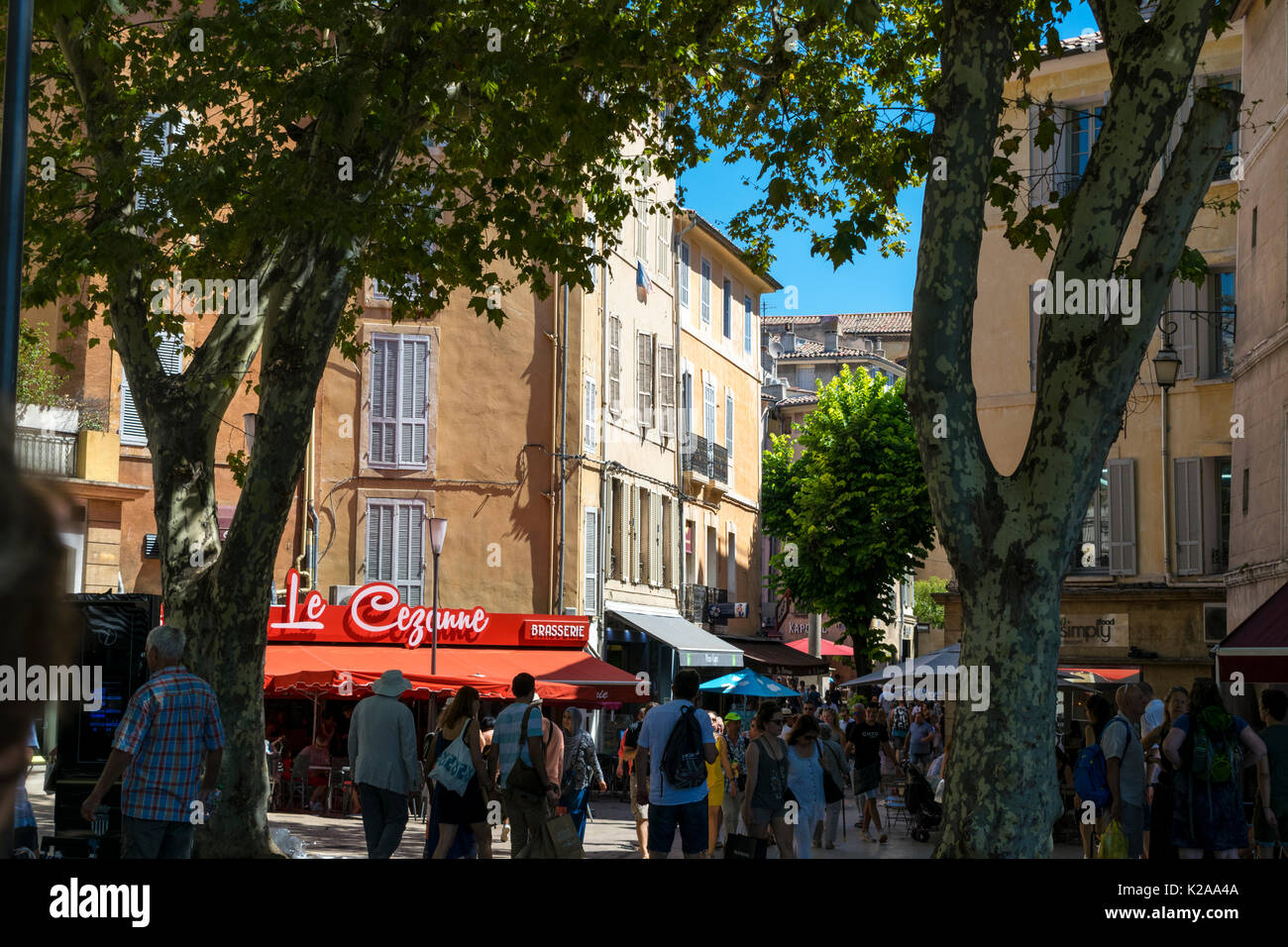 Le Cezanne Brasserie in Aix-en-Provence, Provence-Alpes-Côte d'Azur, regione a sud della Francia. Architettura, brasserie e cafe bar ristoranti Foto Stock