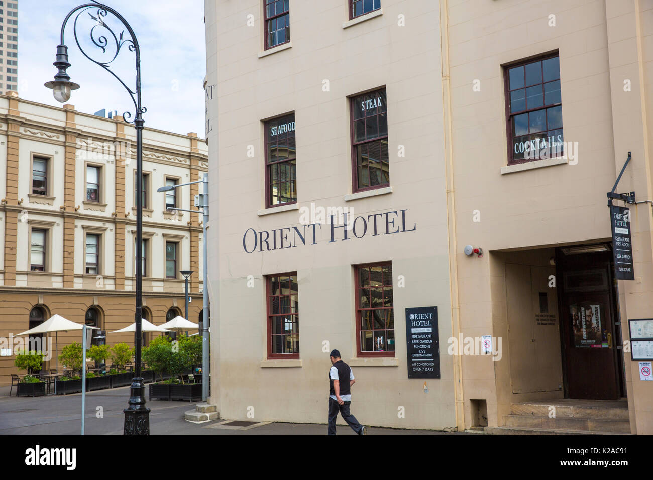 Orient hotel Sydney pub bar nella storica area di Rocks di Sydney nel centro della città bianca in cui insediamento cominciò,Sydney , Australia Foto Stock