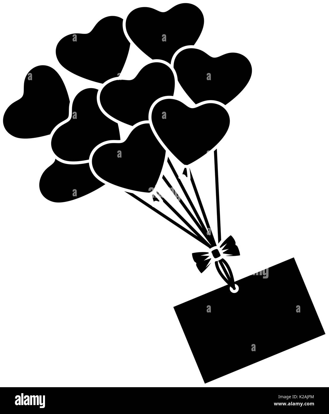 Cuore icona di palloncini Illustrazione Vettoriale