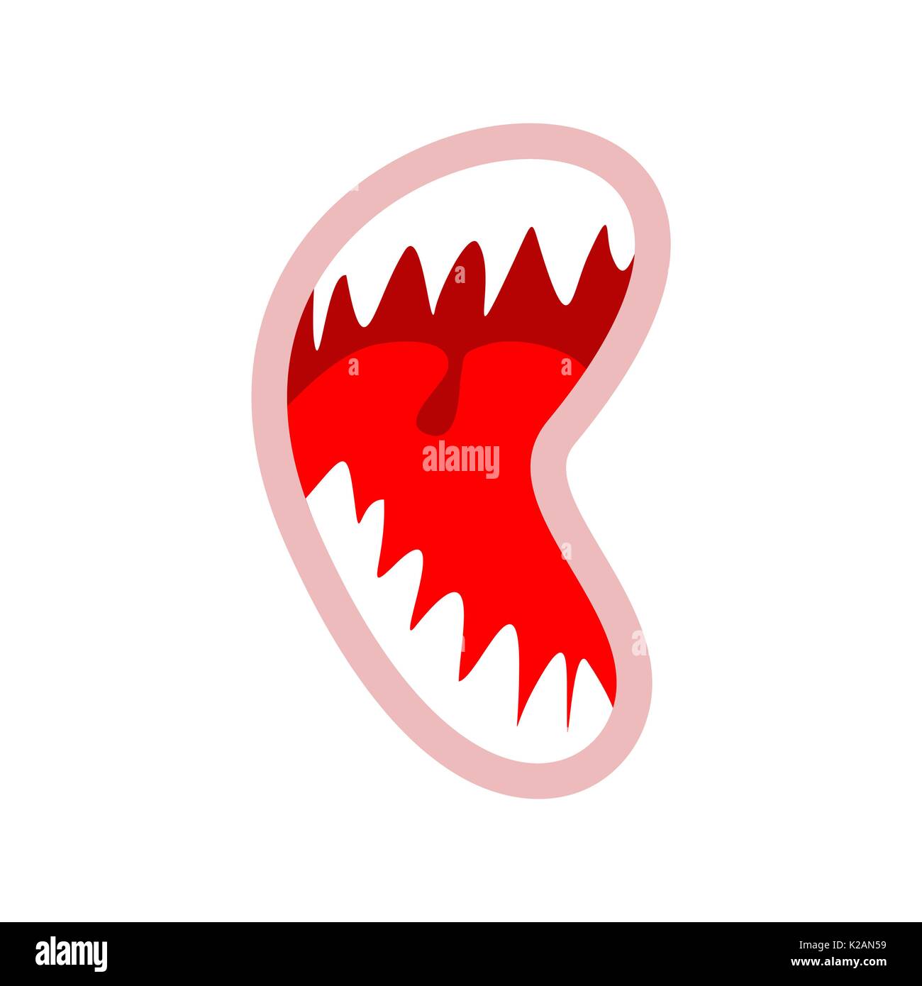 Aprire bocca monster con denti isolato Illustrazione Vettoriale