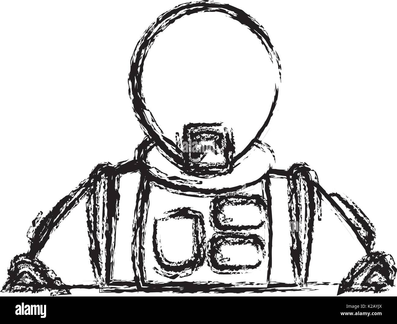 Astronauta ritratto in tuta spaziale casco Illustrazione Vettoriale