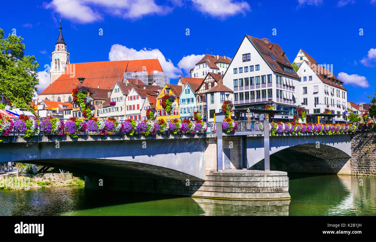 I posti più belli della Germania - colorata città Tubinga nel Baden-wurtemberg Foto Stock