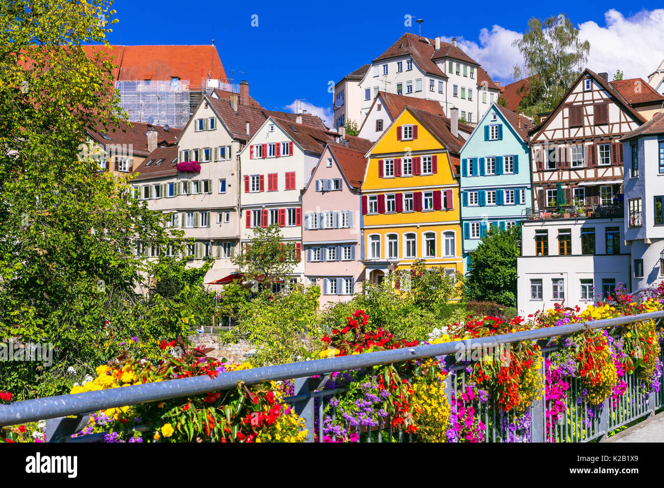 I posti più belli della Germania - colorata città Tubinga nel Baden-wurtemberg Foto Stock