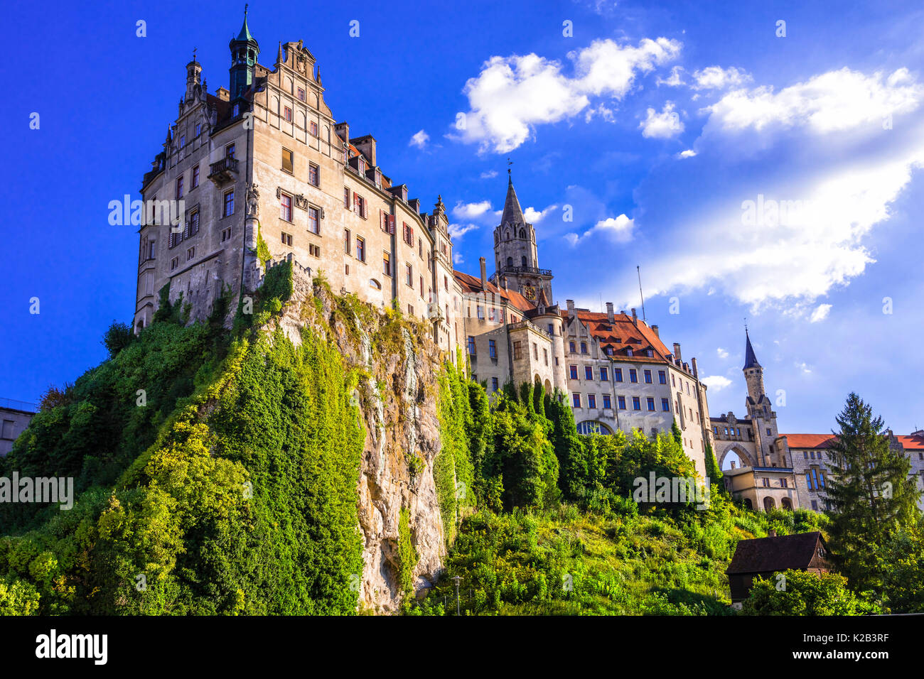 Monumenti e luoghi di interesse di Gremany - suggestivi e pittoreschi Sigmaringen Castle Foto Stock